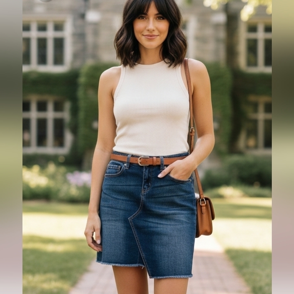 Bongo Blue Denim Women's Mini Skirt Size 4 NWT